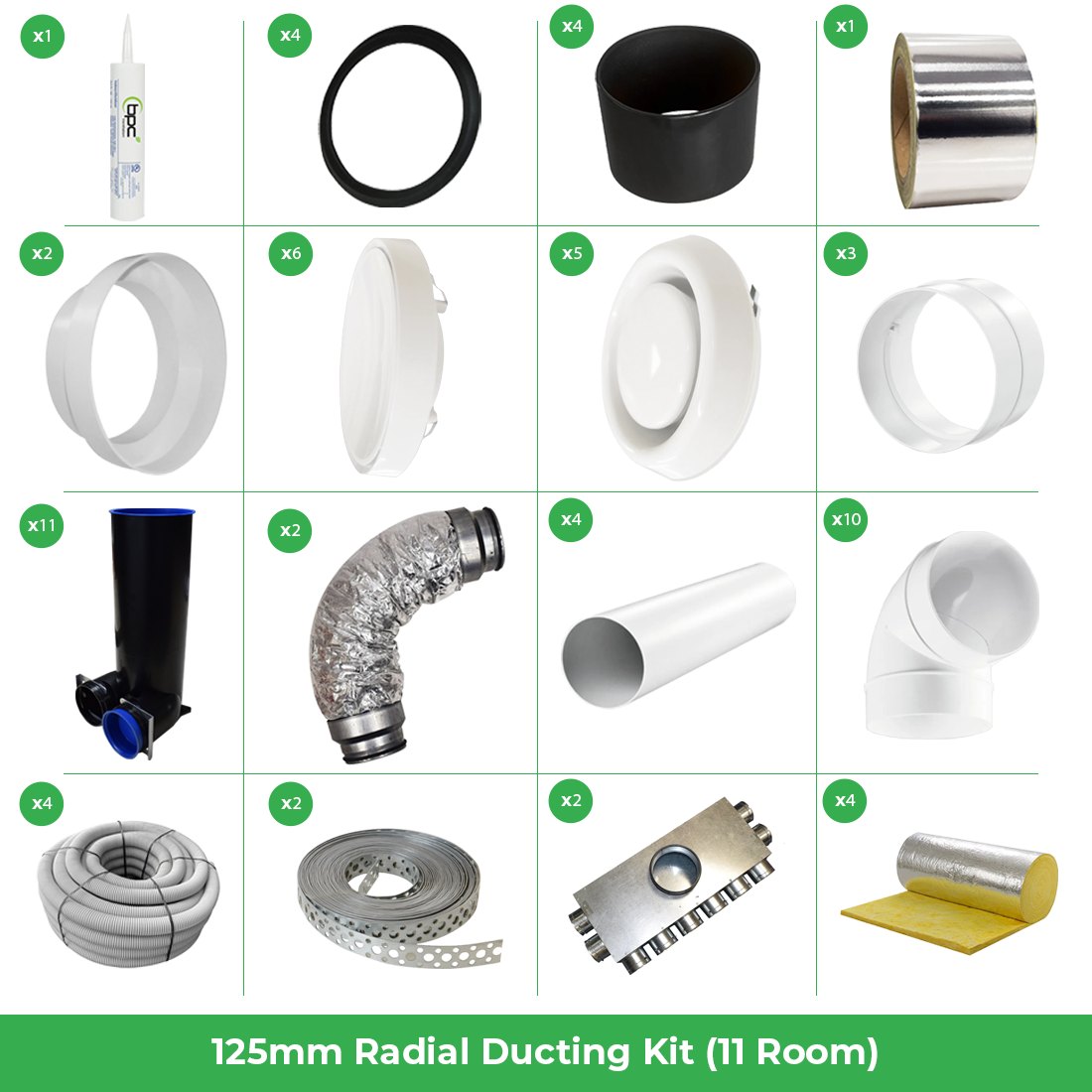 Quiet-Vent 125 11 Room Kit