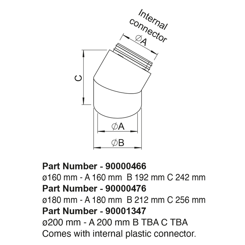 Airflex Pro 45° ISO elbow with male connector