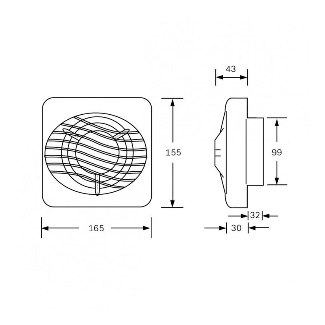 Xpelair VX100-SP Bathroom Fan - Rated @ 21l/s