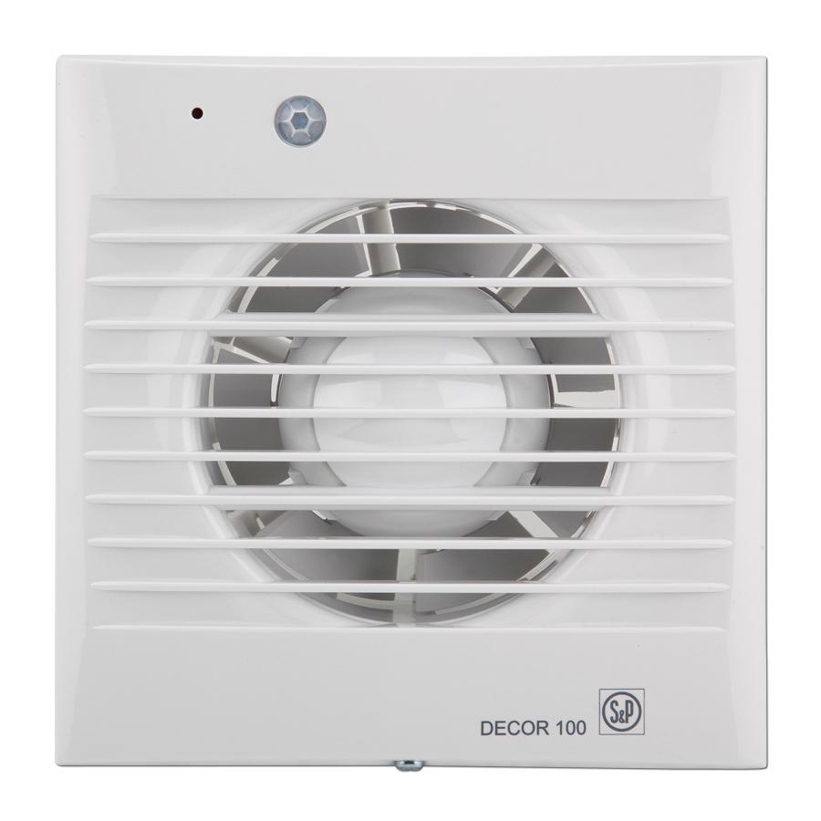 S&P Decor 100 CDZ Wall Fan - PIR / Timer / Indicator / Shutte - Rated 22l/s