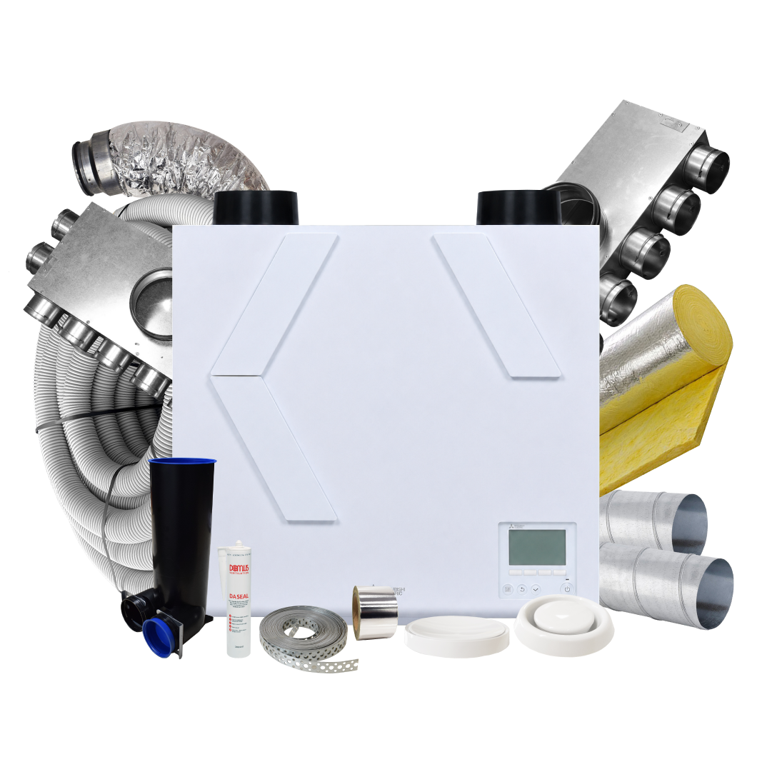 Mitsubishi Lossnay VL-500 (L) Residential MVHR - LEFT – 18 Room Complete MVHR Kit