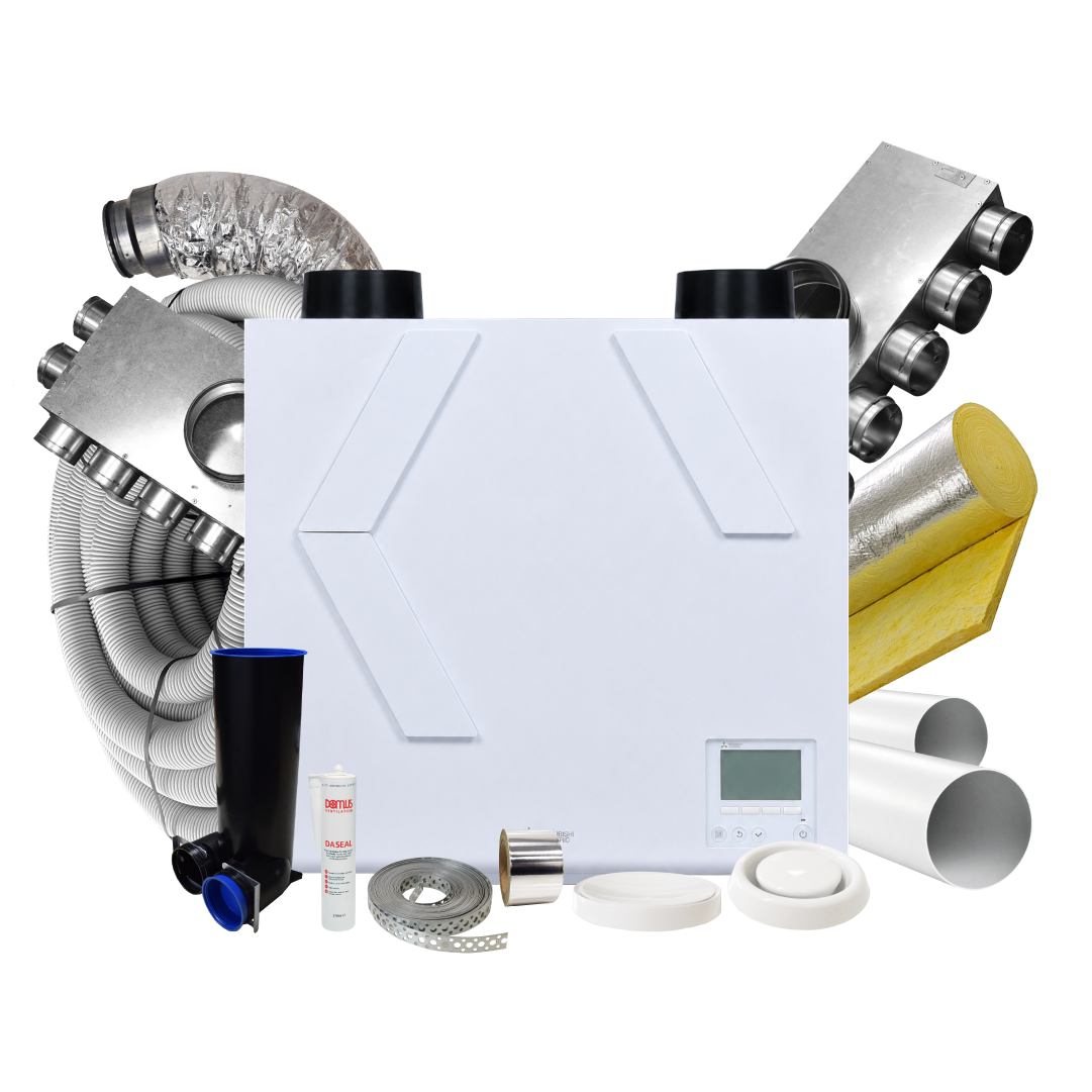 Mitsubishi Lossnay VL-250 (L) Residential MVHR - LEFT – 10 Room Complete MVHR Kit