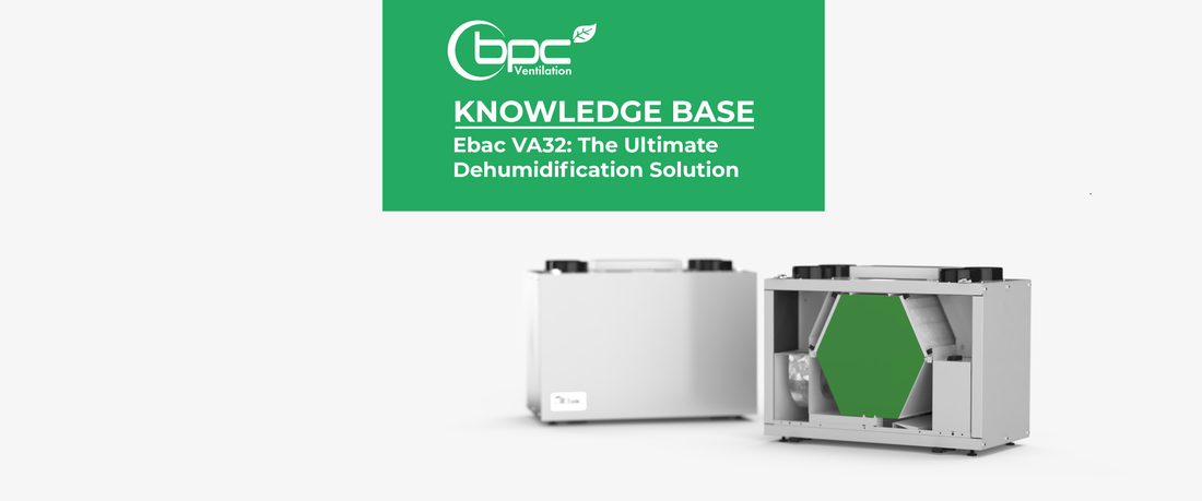 Ebac VA32 dehumidifier delivering high-capacity moisture removal, energy-efficient performance and smart humidity control for indoor air quality