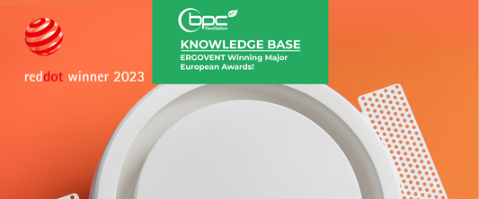 ERGOVENT Rondo frameless ventilation diffuser integrated into ceiling with award-winning design and seamless finish