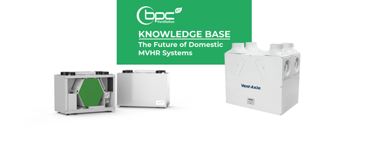 Future domestic MVHR system with smart controls high efficiency heat recovery and advanced air filtration in modern home