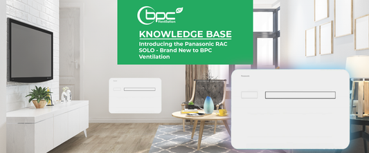 Panasonic RAC Solo compact air to air heat pump with no outdoor unit installed in modern home