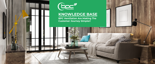 BPC Ventilation simplified customer journey showing easy online selection of MVHR, MEV and PIV systems with expert design support and streamlined ventilation product ordering process