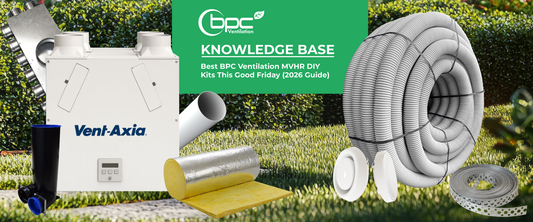 MVHR DIY kit with ventilation unit ducting and components for self build installation in modern home