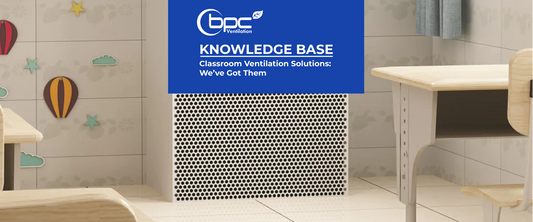 Classroom ventilation system supplying fresh air to improve indoor air quality and student concentration