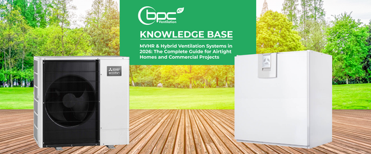 Hybrid ventilation system combining natural airflow and mechanical ventilation for energy efficient homes