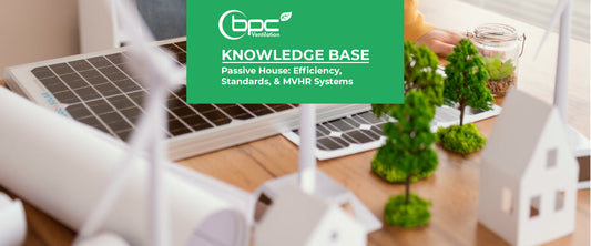 Passive House mechanical ventilation system ensuring efficient heat recovery and continuous fresh air supply in energy-efficient home design
