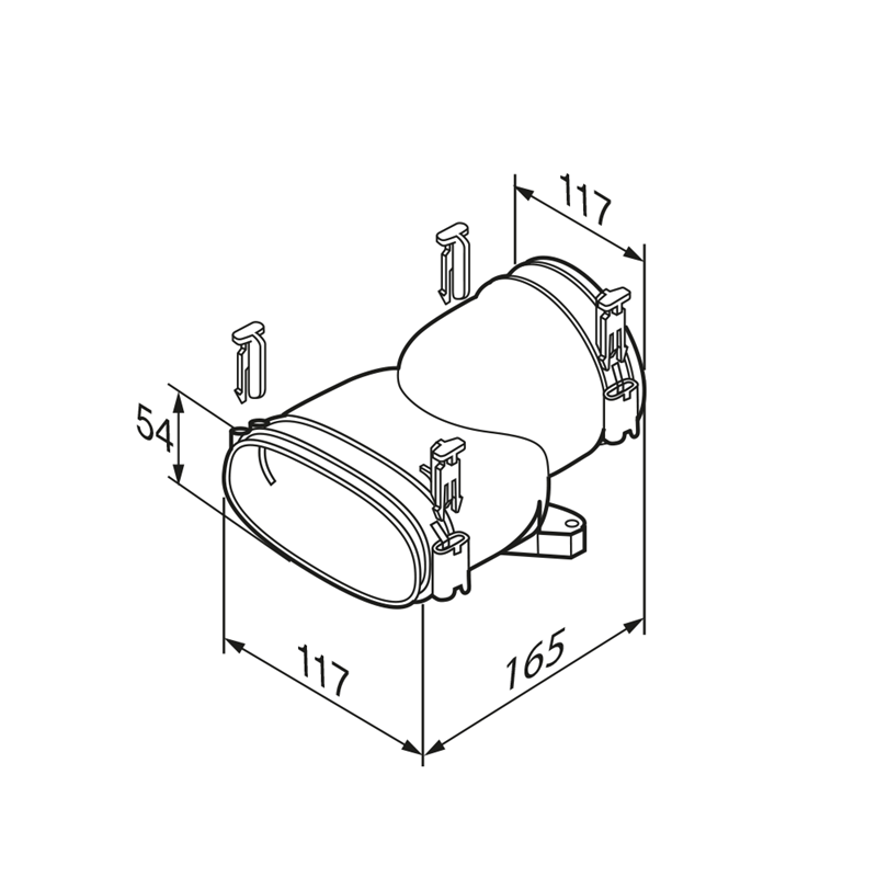 Airflow Oval to Round Straight Transition Piece