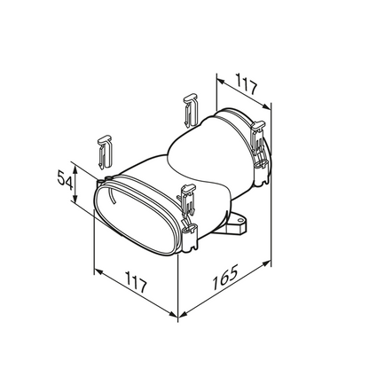 Airflow Oval to Round Straight Transition Piece