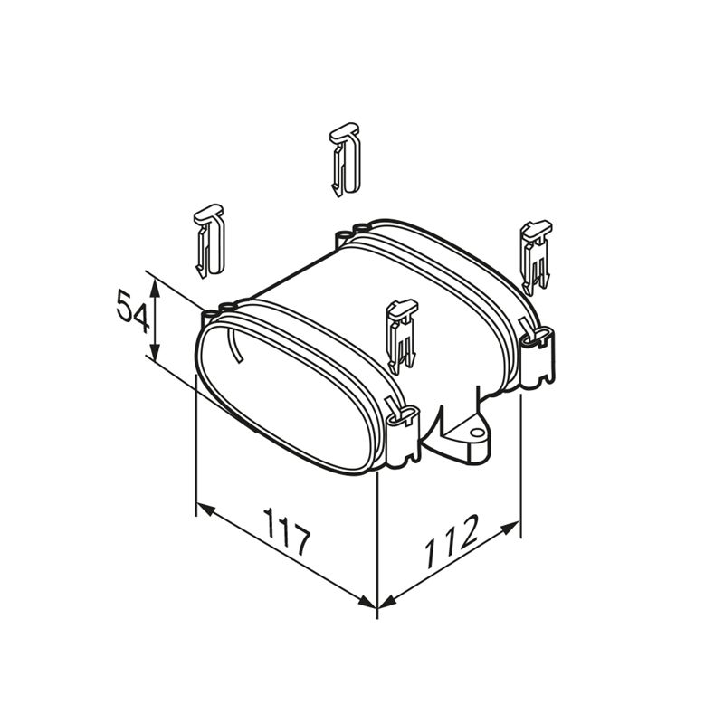 Airflow Airflex Straight Connector Piece Oval