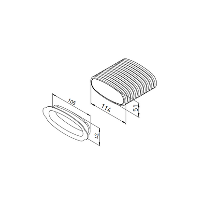 Airflow Airflex 51x114mm x 20 Metre Oval Pipe