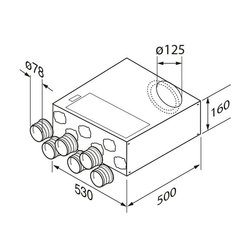 Airflow Airflex 6 Point Distribution Box 125 Spigot