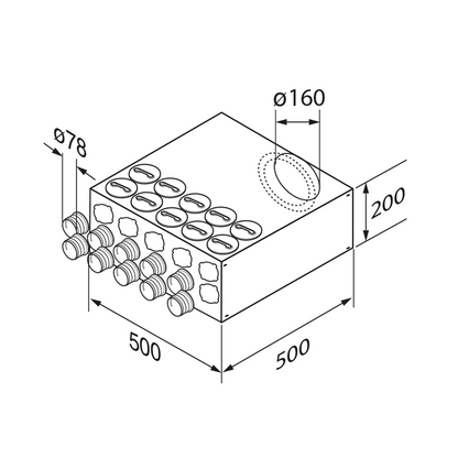 Airflow Airflex 10 Point Distribution Box 160 Spigot