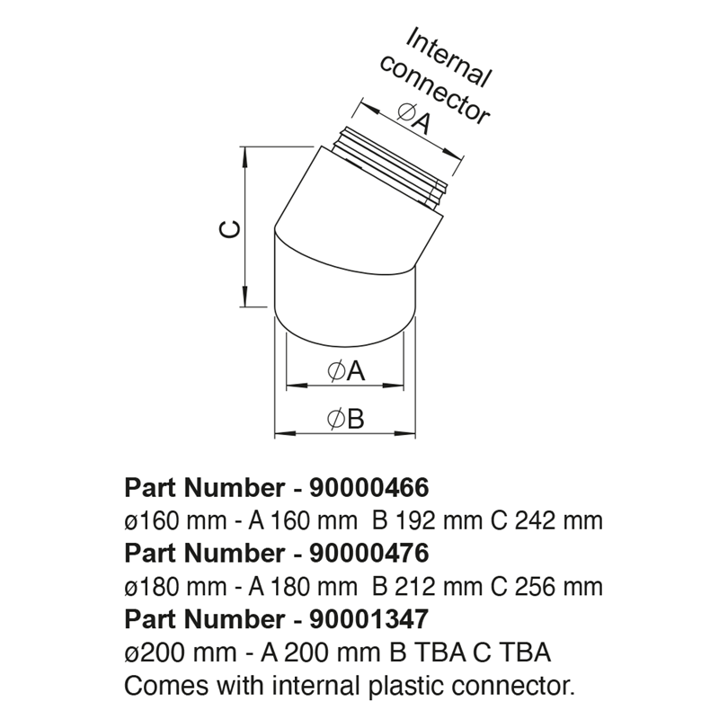 Airflow Airflex Pro 45° ISO elbow with male connector