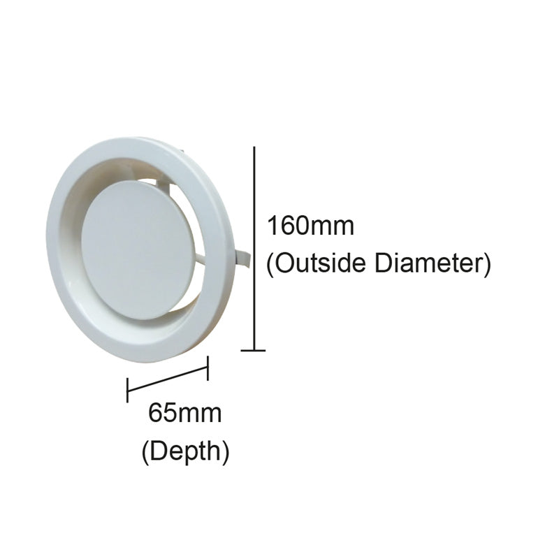 Airflow 125mm  Metal Extract Valve