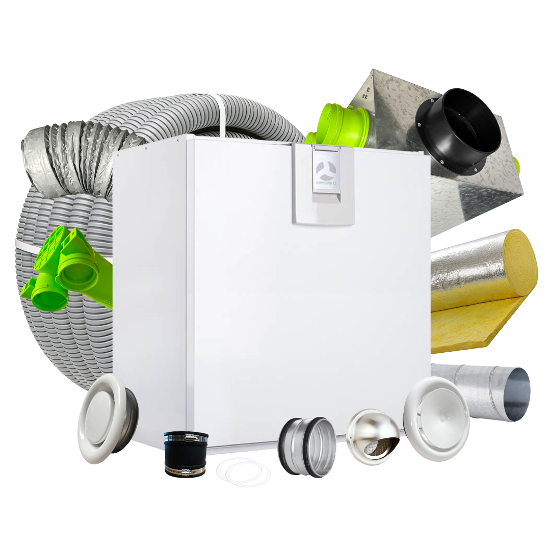 BPC Standard 12 Room MVHR Kit – Airflow Adroit DV145 EPH L with Integral CO2 Sensor