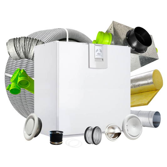 BPC Standard 12 Room MVHR Kit – Airflow Adroit DV145 EPH L with Integral CO2 Sensor