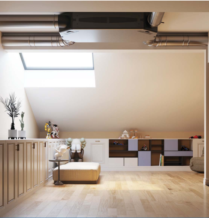 BSK Notus Slim ceiling mounted 400m3/hr unit with humidity sensor