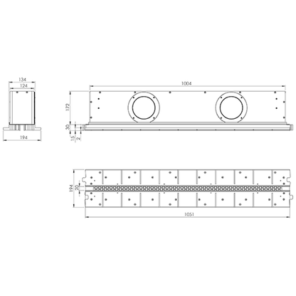 Ergovent Lineo Pro 125 Puzzle - 1050mm -2x125mm Side Connections