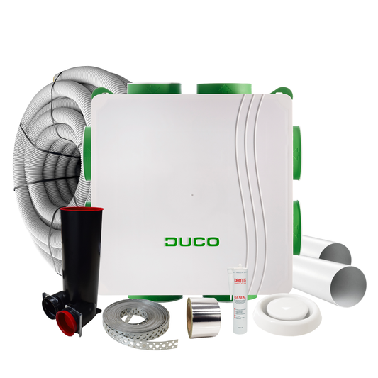 DucoBox Silent UK 2.0 Build-in RH Sensor – 6 Extract-Room Complete MEV Kit