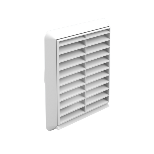 150mm - PVC exterior grille Black - with Flyscreen