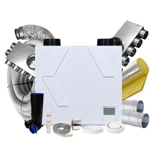 Mitsubishi Lossnay VL-500 (L) Residential MVHR - LEFT – 18 Room Complete MVHR Kit