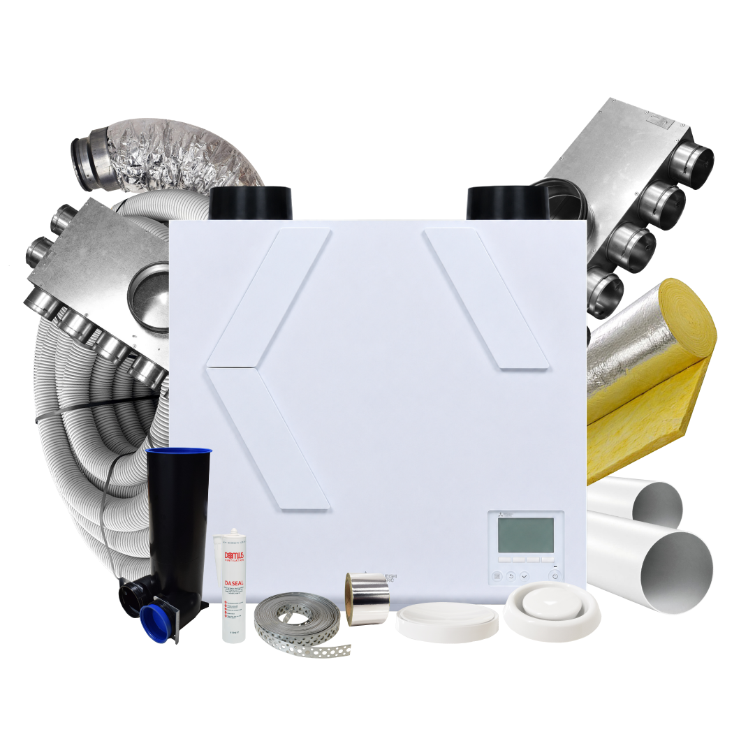 Mitsubishi Lossnay VL-350 (L) Residential MVHR - LEFT – 8 Room Complete MVHR Kit