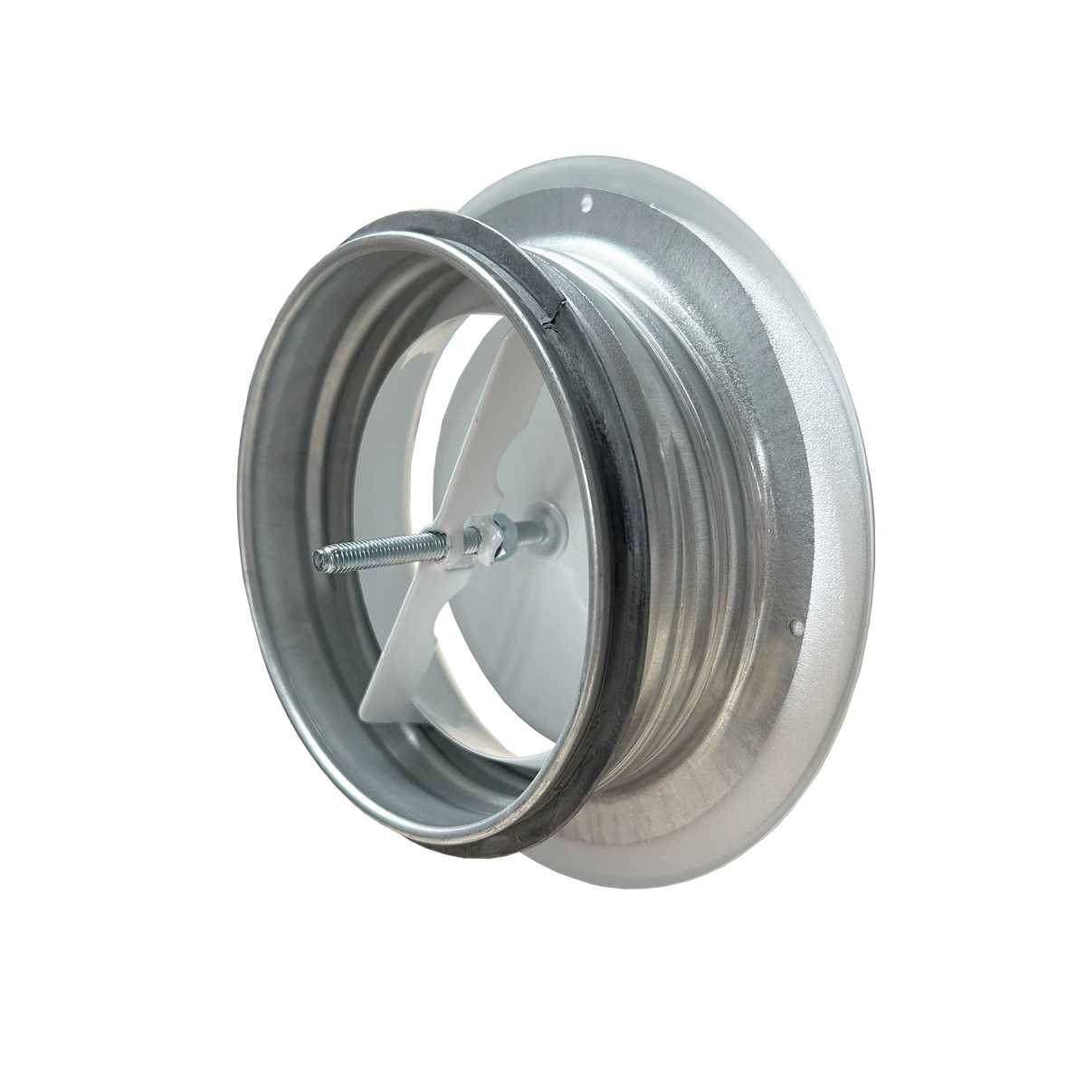 Quiet-Vent 125mm Metal Air Exhaust Valve - with Mounting Collar & sealing ring