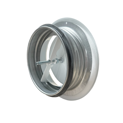 Quiet-Vent 125mm Metal Air Exhaust Valve - with Mounting Collar & sealing ring