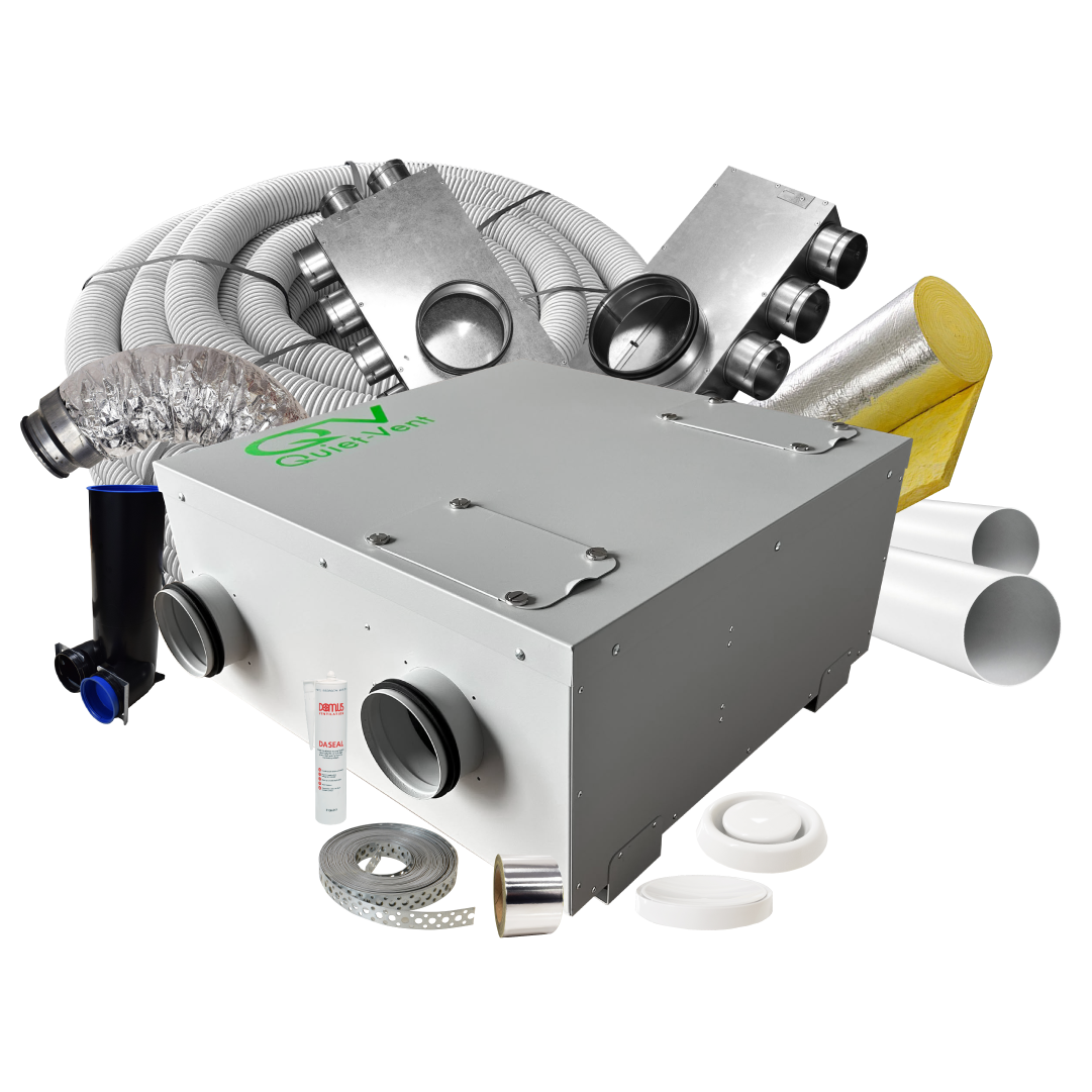Quiet-Vent HR150 MVHR Unit – 6 Room Complete MVHR Kit