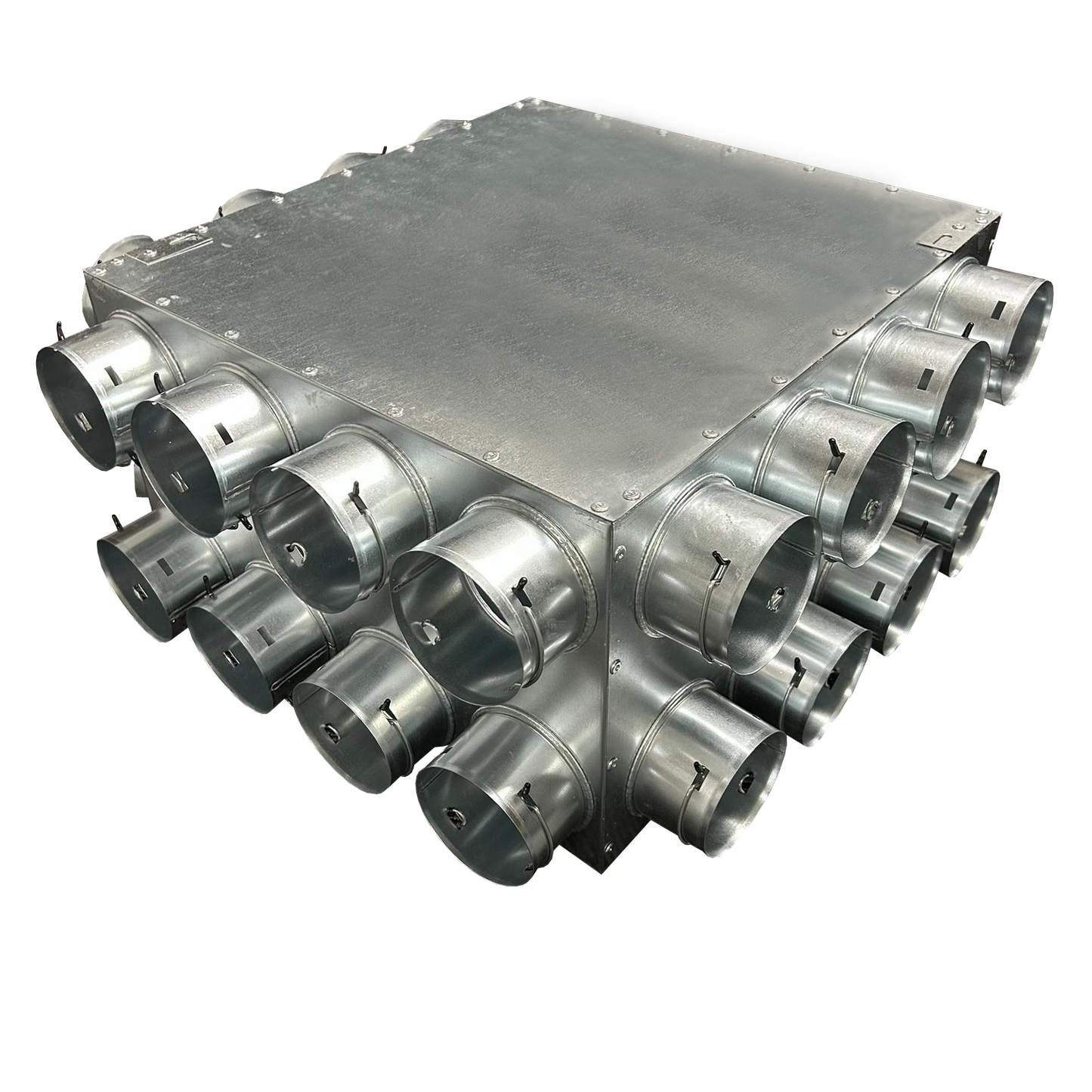 Quiet-Vent 24 pt Adjustable Distribution Box - 200 Spigot (75mm) with 6 x blanking caps