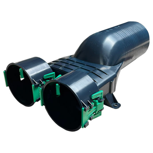 Quiet-Vent 125mm to 2x90mm Straight Plenum