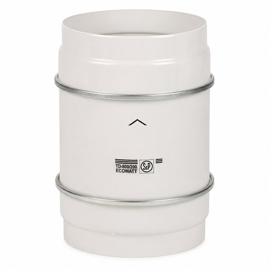 S&P TD-800/200-3V-T Standard In-Line Fan c/w Timer - Rated @1247/s 3 speed