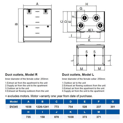 Airflow Adroit DV245 Heat Recovery Unit