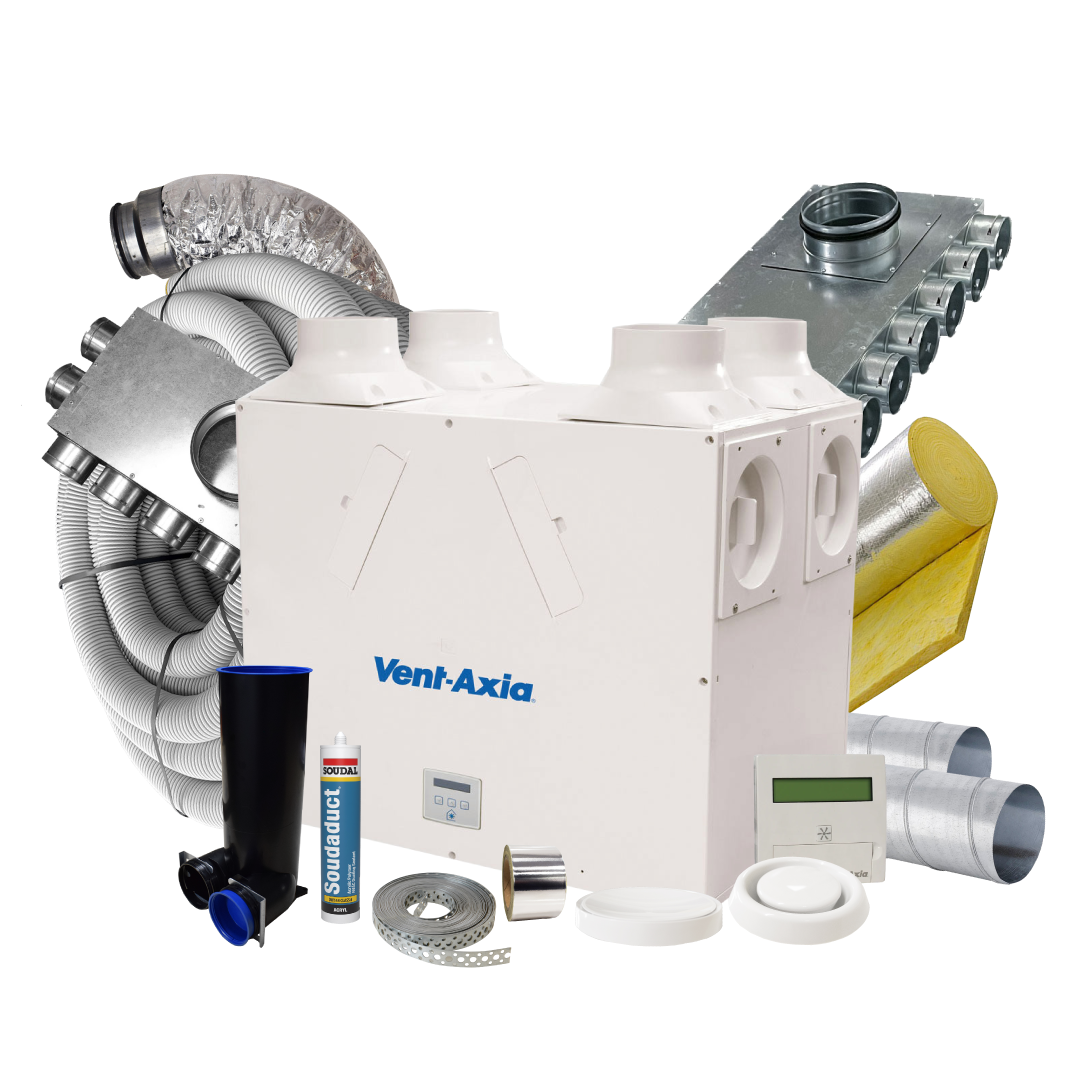 Vent Axia Kinetic Highflow R/H – 22 Room Complete MVHR Kit