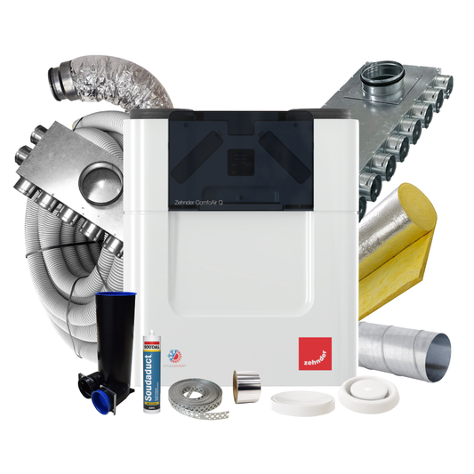 Zehnder Q600 Pre Heater Model (RH) – 15 Room Complete MVHR Kit