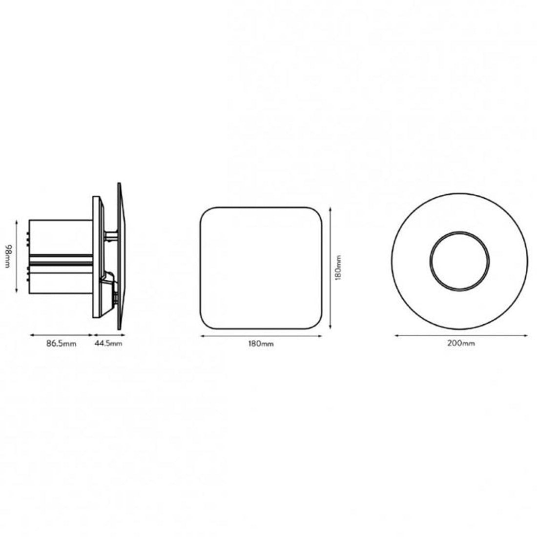 Simply Silent Xpelair CV4HTSR (Square & Round face plates) - X-078360