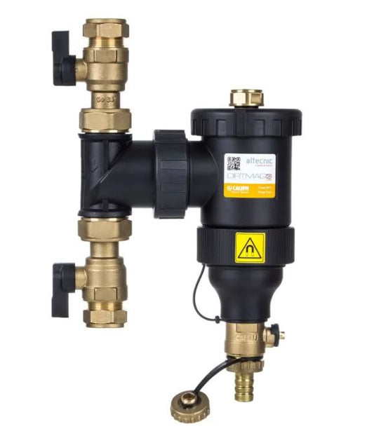 28mm Dirtmag IQ Prime magnetic filter for heating system sludge and debris protection