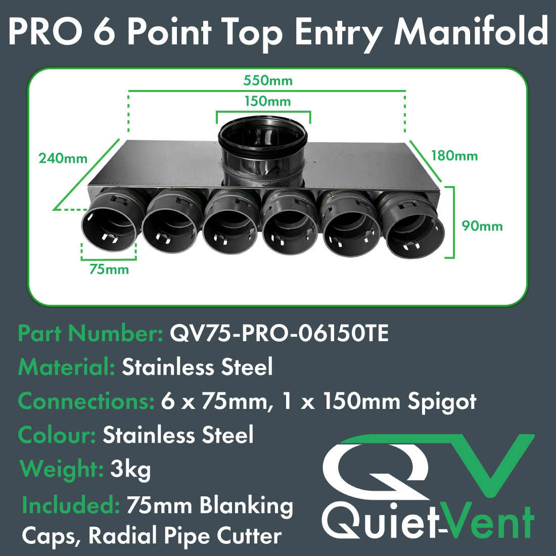 Quiet-Vent Pro 6 Point Top Entry Distribution Box