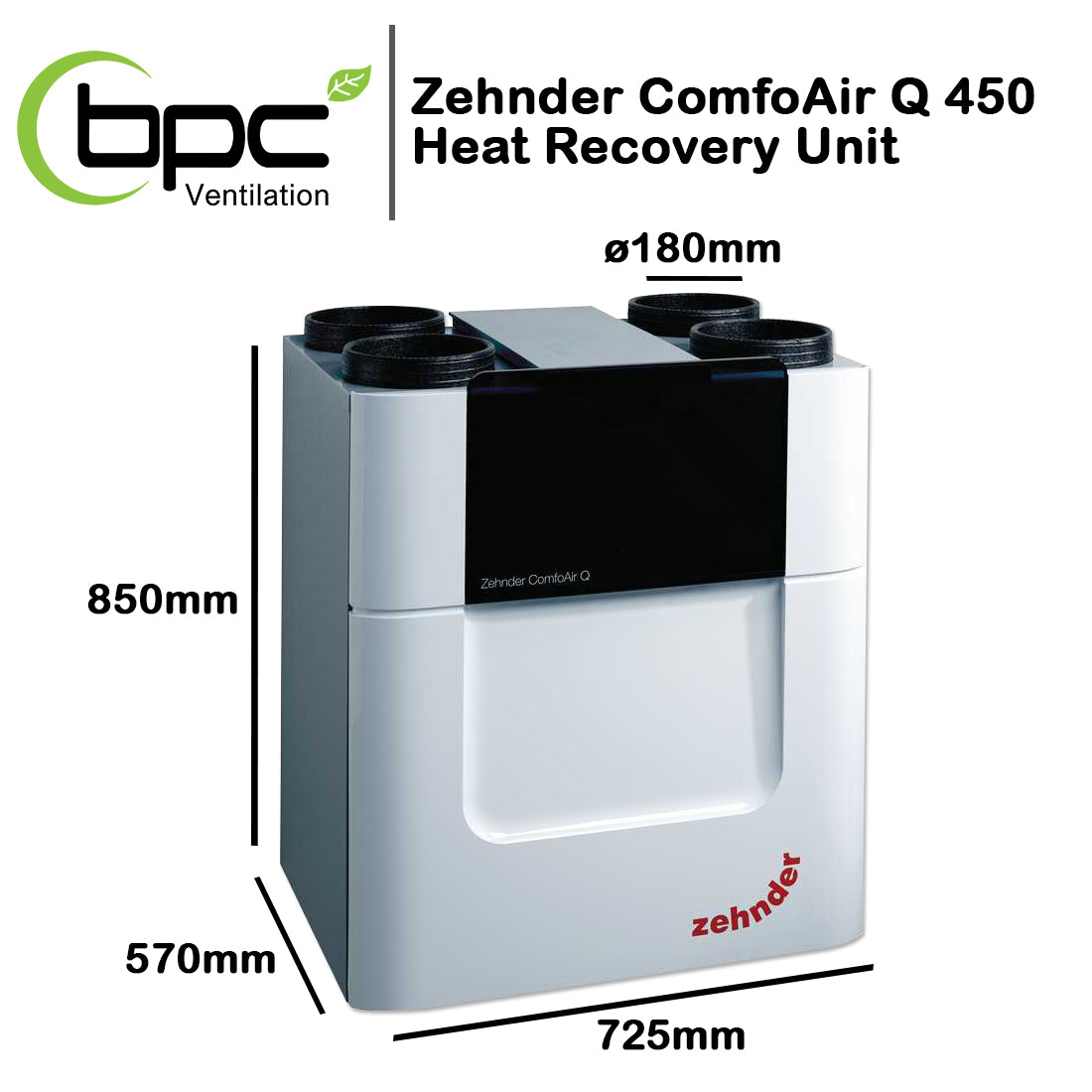 Zehnder ComfoAir Q 450 Heat Recovery Unit | BPC Ventilation – BPC ...
