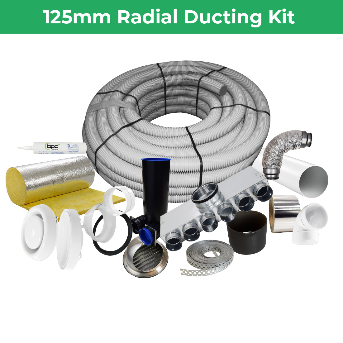 Quiet-Vent 125mm Radial Ducting Kits